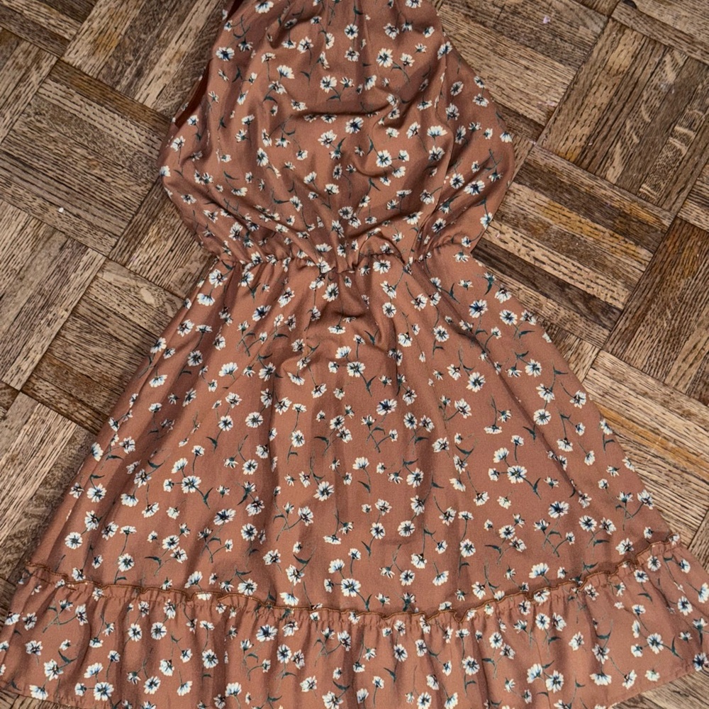 Blue Rain Pink Cowl Neck Sundress